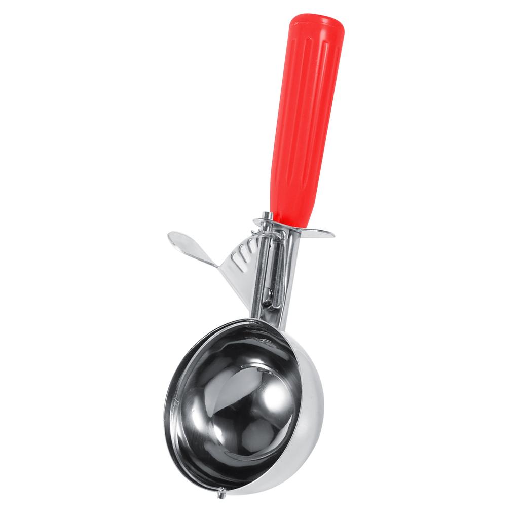 Practical Stainless Steel Fruit Ice Cream Scoop Spoon with Plastic Handle Kitchen Tool (5.2cm)