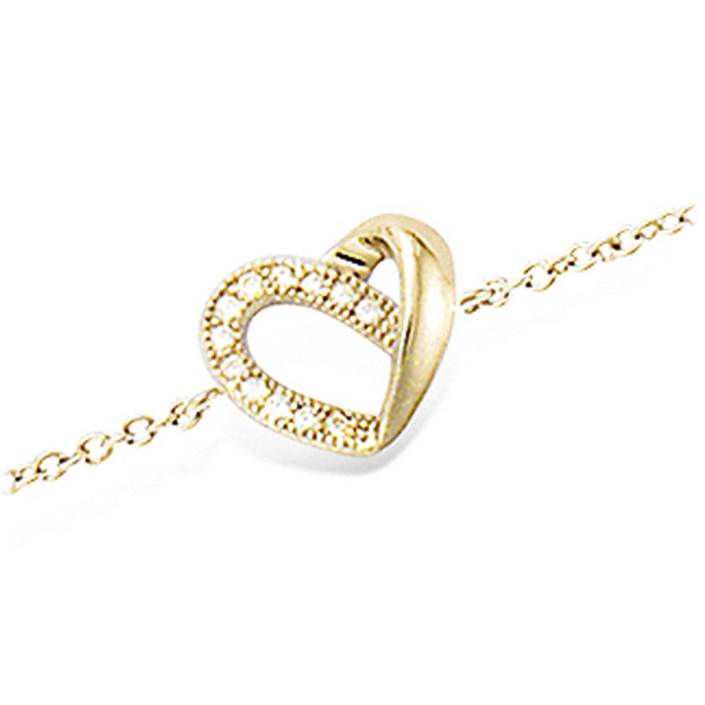 Les Trésors De Lily [M6235] - Gold Plated Bracelet 'Love' White Gold - 10x10 Mm