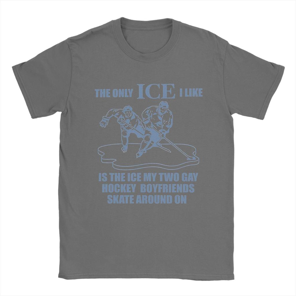 The Only Ice I Like Is The One My Hockey Boyfriends Skate On TShirts for Unisex Heated Rivalry Fun Pure Cotton Tee T Shirts