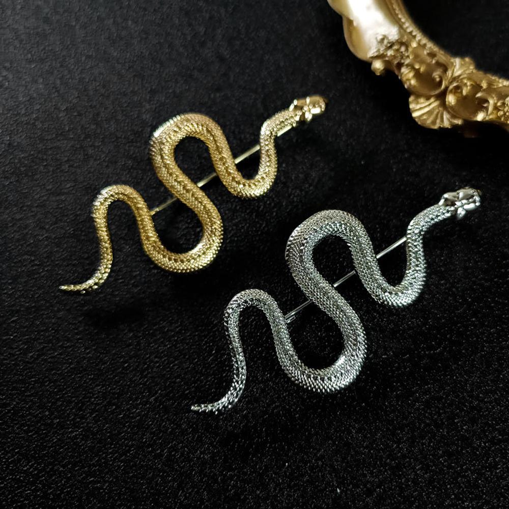 Elegant Gifts Animal Women Metal Trendy Collar Accessories Snake Brooch Pins Badge Fashion Jewelry