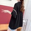 Navava Women PaTch Embroidery Loose FiT Collar ShorT Sleeve T shirT nT2414
