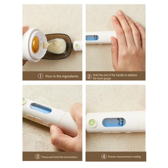 Digital Measuring Spoon Electronic Measuring Scoop Scale 500g/0.1g High Precision Small Kitchen Weighing Cup with LCD Display for Cooking Baking