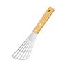 Edelstahl Fischspatel geschlitzt für Kochen Braten, Eierwender Werkzeuge, Hitzebeständiger Holzgriff(29,3 * 9 cm)