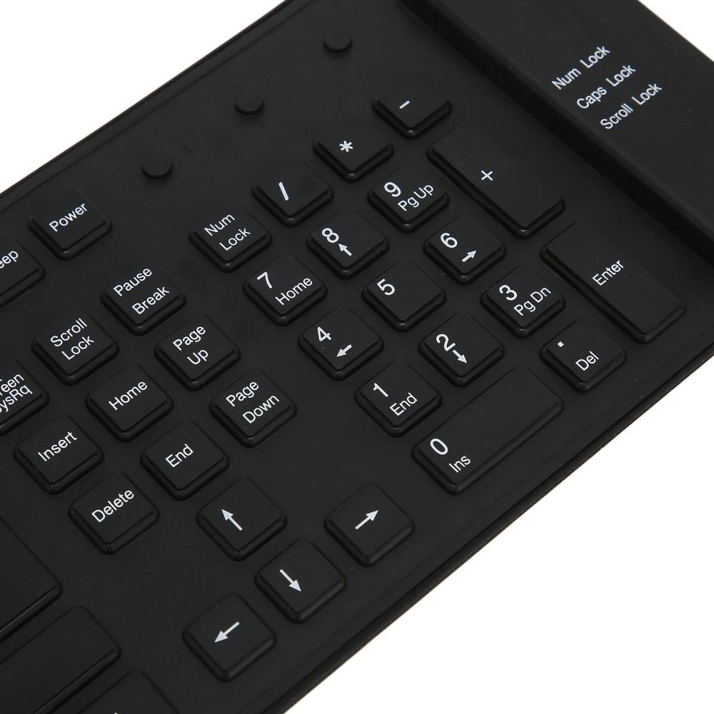 Waterproof USB Wired Keyboard 109 Keys Foldable Keyboard Portable Flexible Keyboard Desktop Laptop