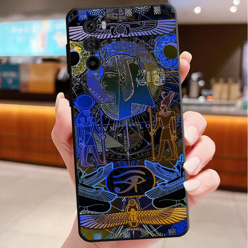 Phone Case For Motorola Edge 60 50 40 Pro 60 50 40 30 Ultra Neo Fusion Moto G Stylus G Egypt Pharaoh Cat Anubis