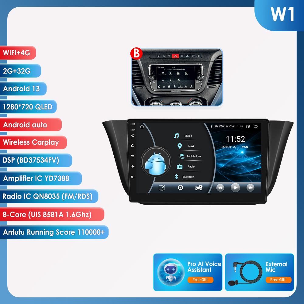 Hizpo 4G 9'' AI Intelligent System Wireless CarPlay Android Auto Radio for Iveco Daily 2013-2021 Car Multimedia GPS 2din Intelligent Screen DVR Cam