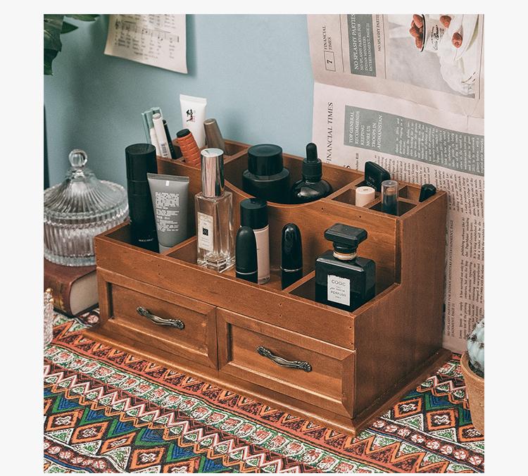 Multifunktionaler Schreibtischorganizer für Schreibwaren und Kosmetika mit Schubladenfächern und Stifthalter