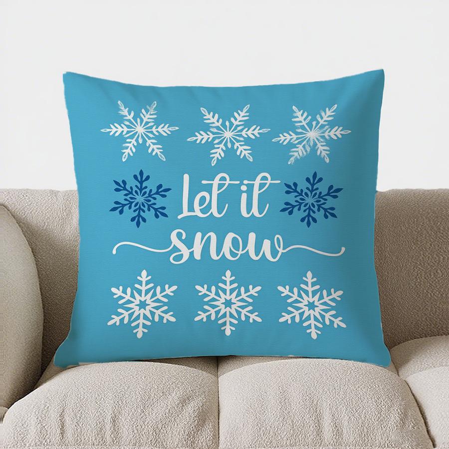 Домашний Декор Пусть Идет Снег Снежинки Декоративная Подушка Плед Узор Наволочка Подходит Для Дивана Спальни Автомобиля Наволочка 40x40cm