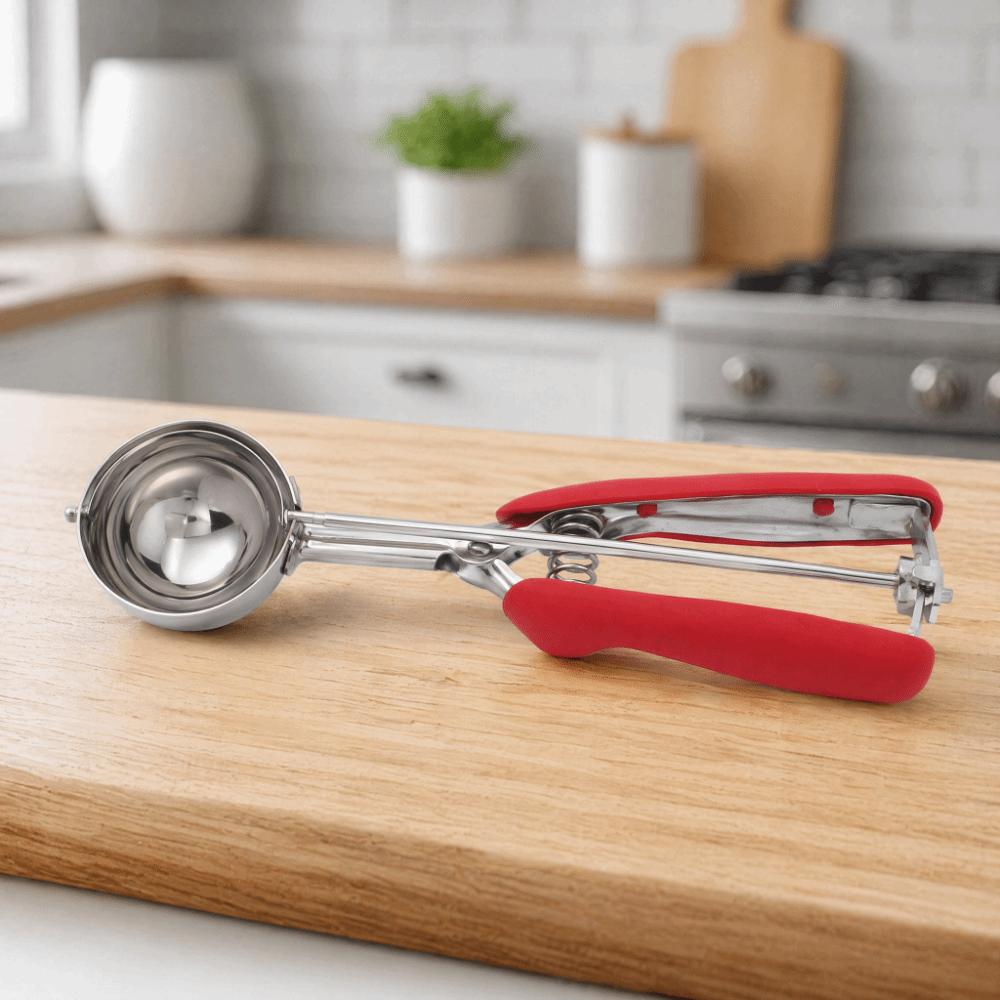 3pcs set Trigger Release Ice Cream Scoop Set Stainless Steel Stainless Steel Scoop Food Preparation