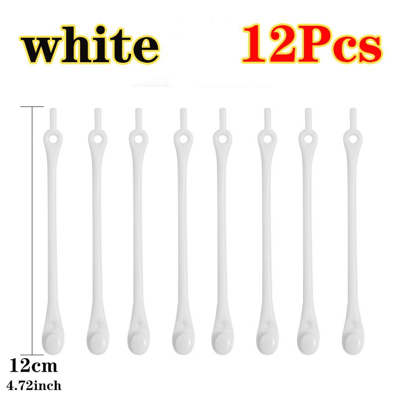 

12pcs Laceless Silicone Elastic Laces Rubber No Wash Laces Adult Kids Lazy Lace Free Laces One Size Versatile Fits Most Shoes