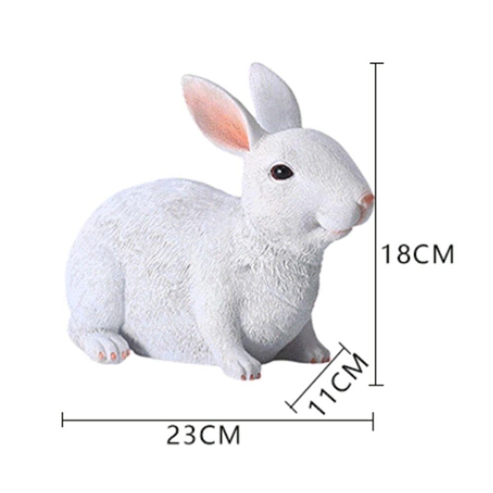 Resin Crafts Easter White Rabbit Sculpture Ornaments Garden Landscape Rabbit Statue Simulated Rabbit Bunny Statue
