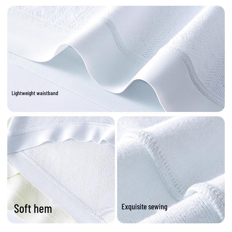 Urban Beauty Women's Class A Pure Cotton Crotch Mid-Waist Antibacterial Briefs 4-Pack