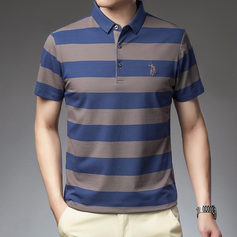 Летняя новая полосатая рубашка поло — фото 7