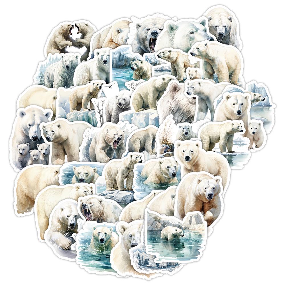 50 Cute Polar Bear Graffiti Stickers: Waterproof Decor for Water Bottles & Computers