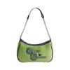 Vintage Underarm Bag Shoulder Bag with  Green Embroidery Handbag for Women Girls