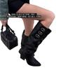 Hardware buckle removable boot cover two pairs of boots women's boots