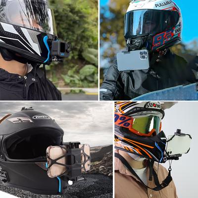 Suporte para capacete de motocicleta Suporte para telefone Suporte para câmera GoPro Hero Insta360 Action Sports Acessórios para câmera de motocicleta