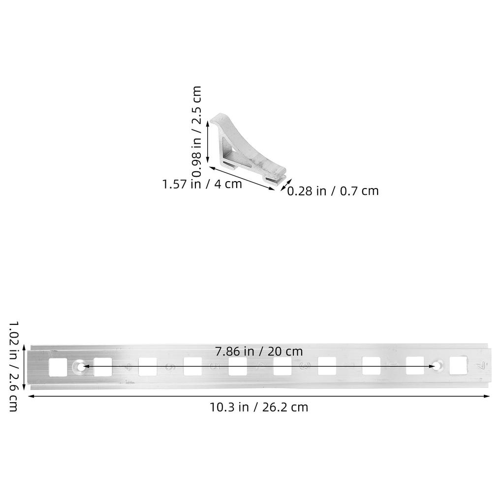 2 Set Refrigerator Shelf Pilaster Track With Plastic Round Clips Support Hooks For Freezer Hole Spacing 175mm Easy To Install