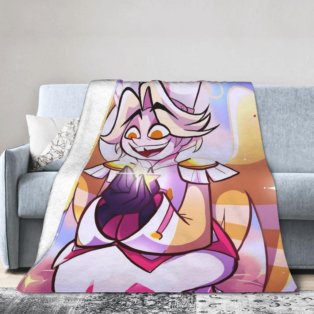 Hazbins Hotels Cartoon Blanket Fleece Textile Decor Breathable Ultra-Soft Throw Blanket for Home Travel Bedspreads