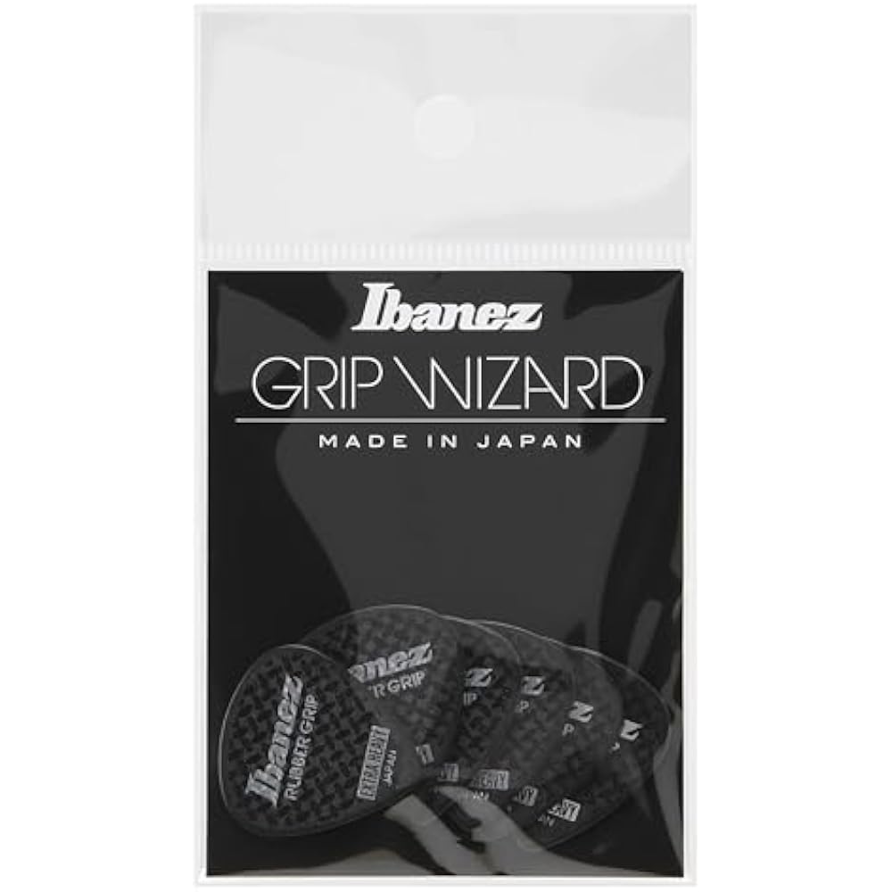 Серия IBANEZ Grip Wizard (PPA16XRG-BK) Резиновые накладки Плоские медиаторы Черные 6 шт.