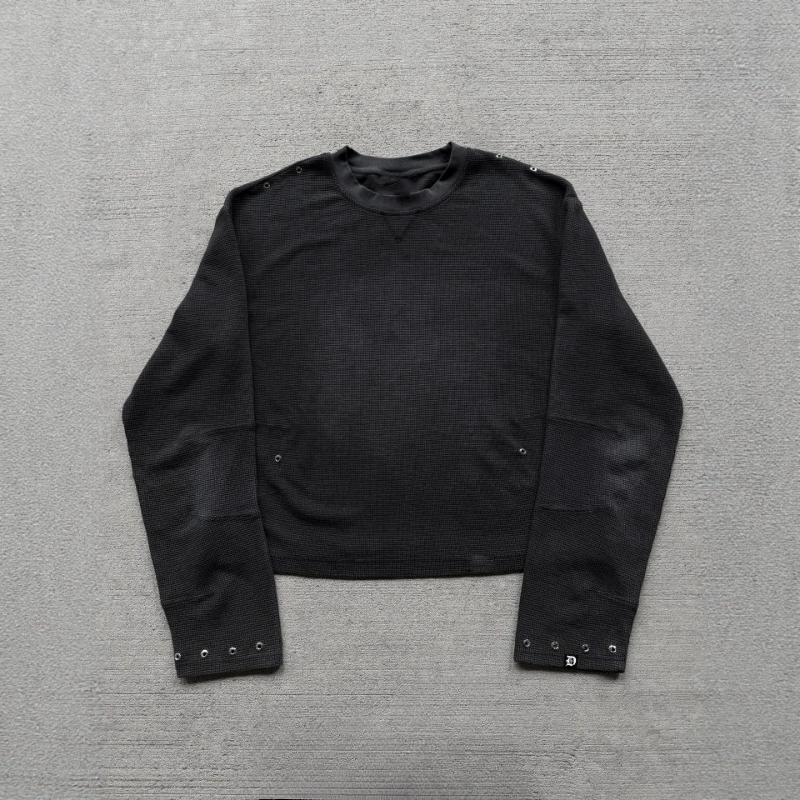 European and American autumn long sleeved minimalist personalized corns decoration design men's and women's round neck T-shirt