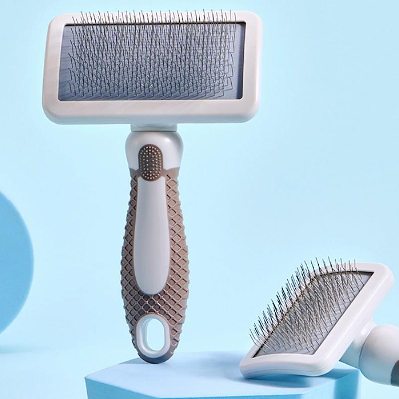 Dog Brush Stainless Steel Dogs Comb Pet Hair Remover Massage Cat Brush Comfortable Handle Combs for Dog Long Hair Knot Cleaning