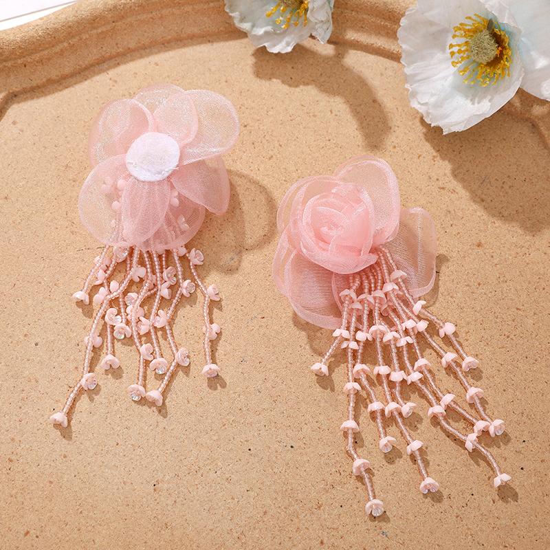 1 Stück Blumendekoration Fairyism Quaste Zarte Netzblume Handgefertigt DIY Satte Farben Bekleidungszubehör Haarschmuck