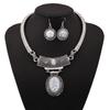 Ethnic Style Simulation Gemstone Decoration Women Necklace And Earring Set For Men And Women