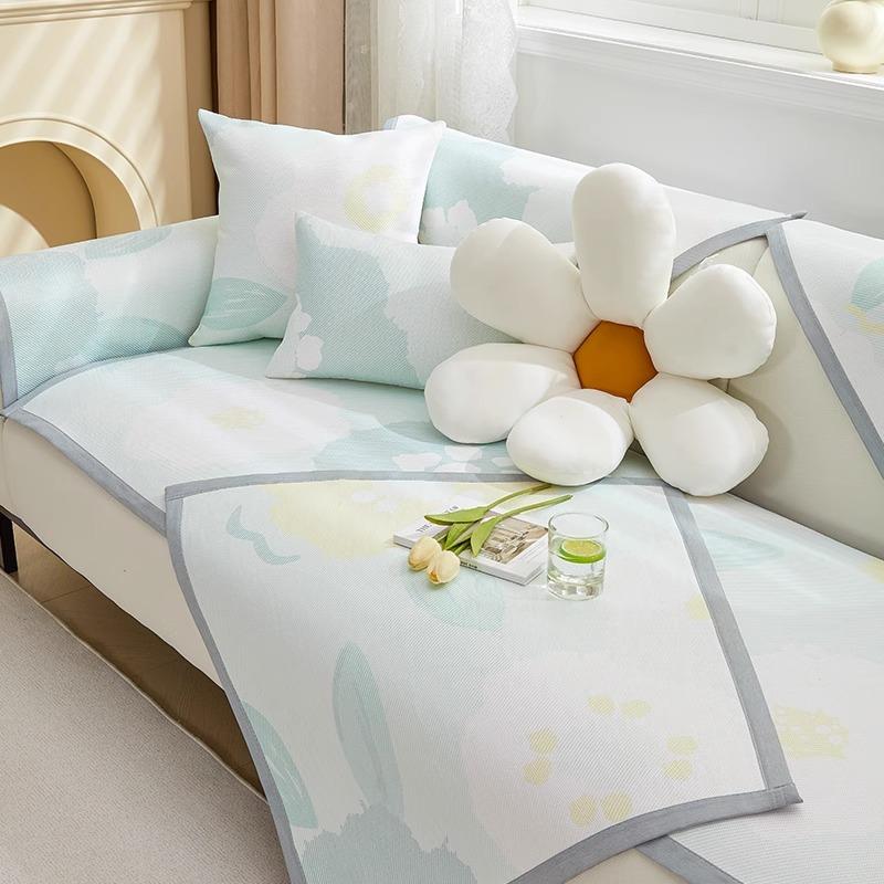 Summer Rattan Mat Sofa Cushion Summer Ice Silk Mat Seat Cushion Non-Slip  New Cool Cushion Sofa Cover Towel