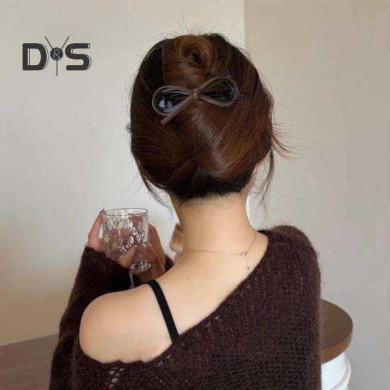 Women Hair Clip Faux Leather Twist Bowknot Decor Hair Pin Back Head Hair Barrette Headwear Hair Accessories