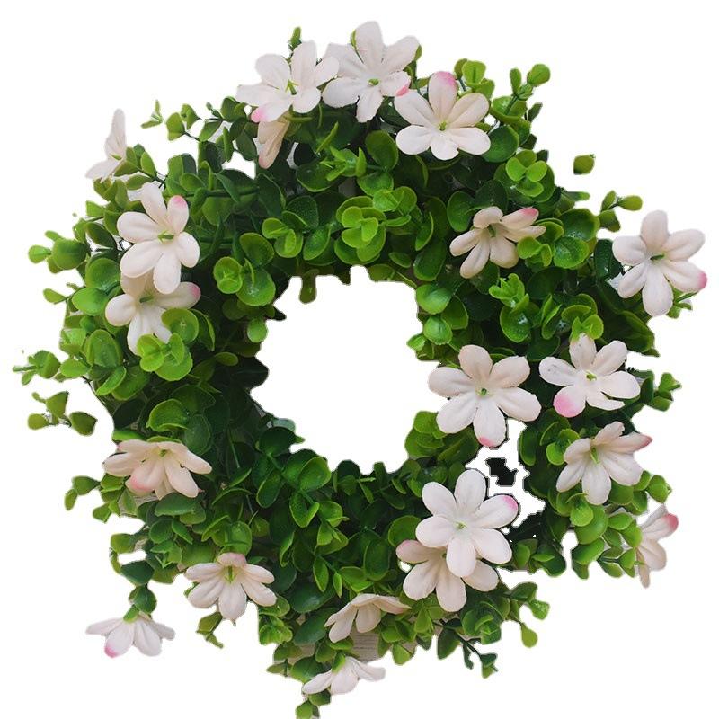 Spring Simulation Grass Ring Door Decoration Small Eucalyptus Wreath, Eucalyptus Leaf Wreath, Simulation Wreath Door Decoration