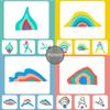 Children Rainbow Wooden Blocks Board Game Wooden Toys Montessori Parish Color Cognitive 3D Constructor Sensory Game Toy For Kids