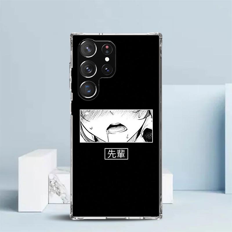 Japanese Aesthetic Text Letter Phone Case For Samsung Galaxy S24 S25 Edge S26 Ultra S22 S23 Plus S21 + S20 FE Soft TPU Back Cove