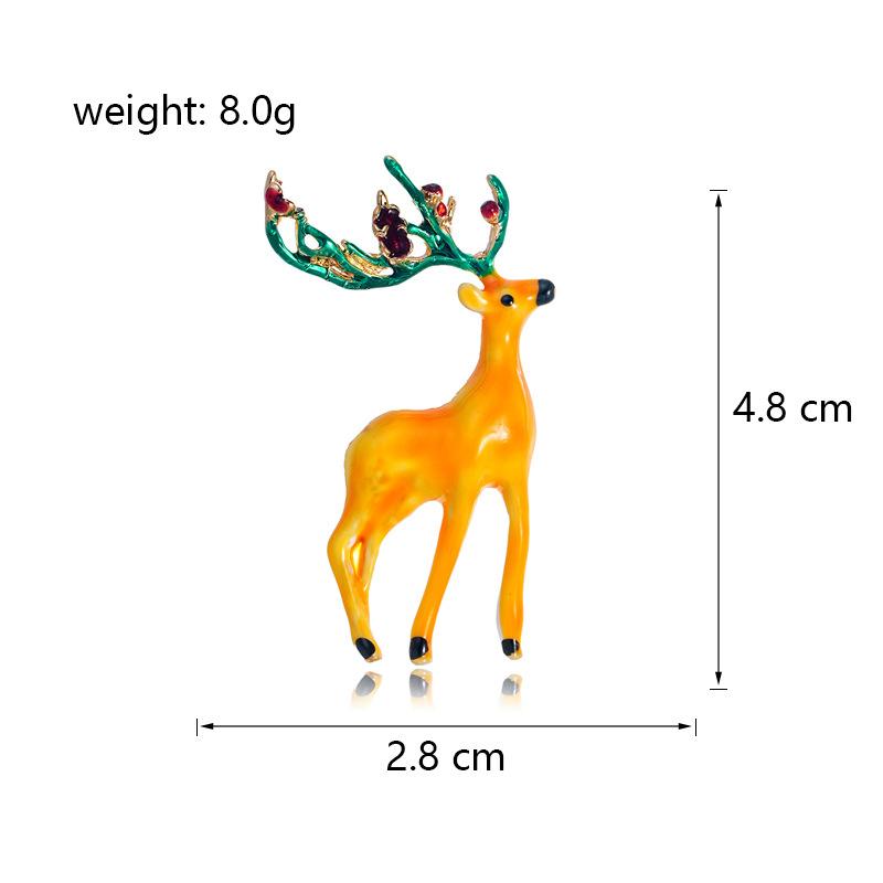 Christmas Rhinestone Moose Brooches for Women Unisex Animal Pins Casual Party Accessories Gifts