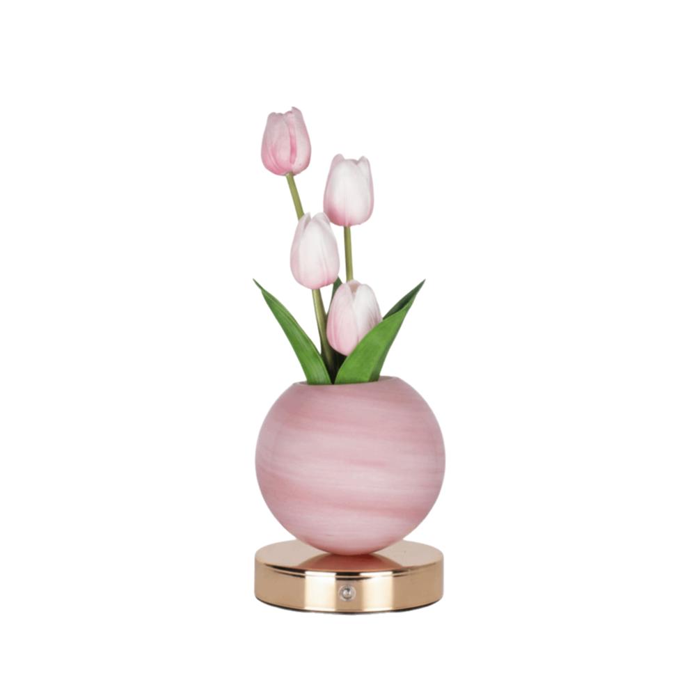 

3-Color Changing USB Rechargeable Desk Lamp Artificial Flower Desk Lamp Desk Decor рожевий