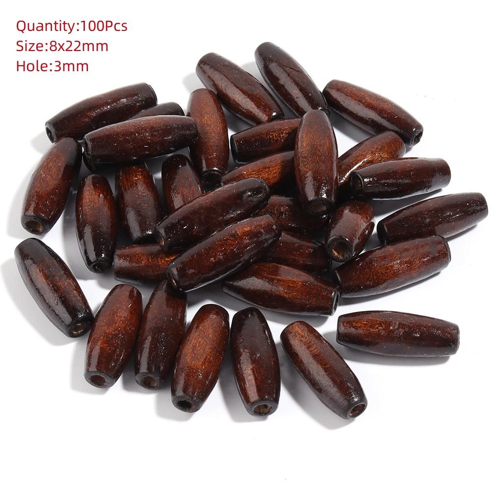 Natural Eco-Friendly Wooden Beads Round Heart Large Hole Loose Spacer Wood Beads For Jewelry Making DIY Charm Bracelets Necklace