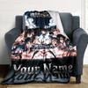 Name Custom Anime Titan Attack Print Flannel Blanket High Quality Warm Comfortable Cover for All Seasons Perfect for Gifts Home Decor