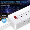 3 Side Designs Wall Mountable Power Strips Surge Protectors 12Outlets USB Port Low Profile Plugs Perfect for Home Office