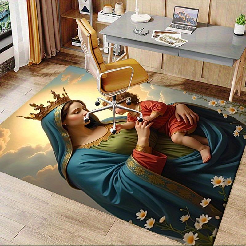 1pc Virgin Mary,Child Jesus,Serenity Office Carpet Soft Polyester Entrance Carpet Washable Non slip