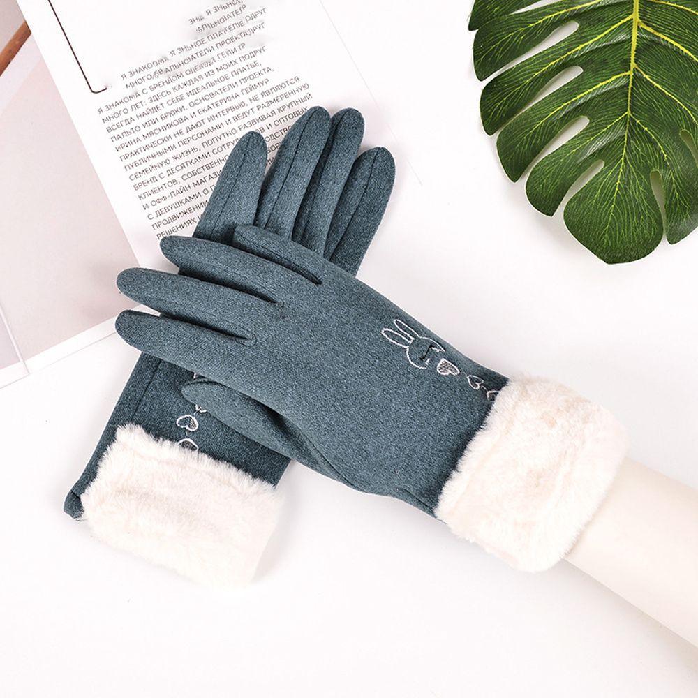 Driving Velvet Riding Thickened Rabbit Gloves Plush Gloves  Mittens Women Mittens