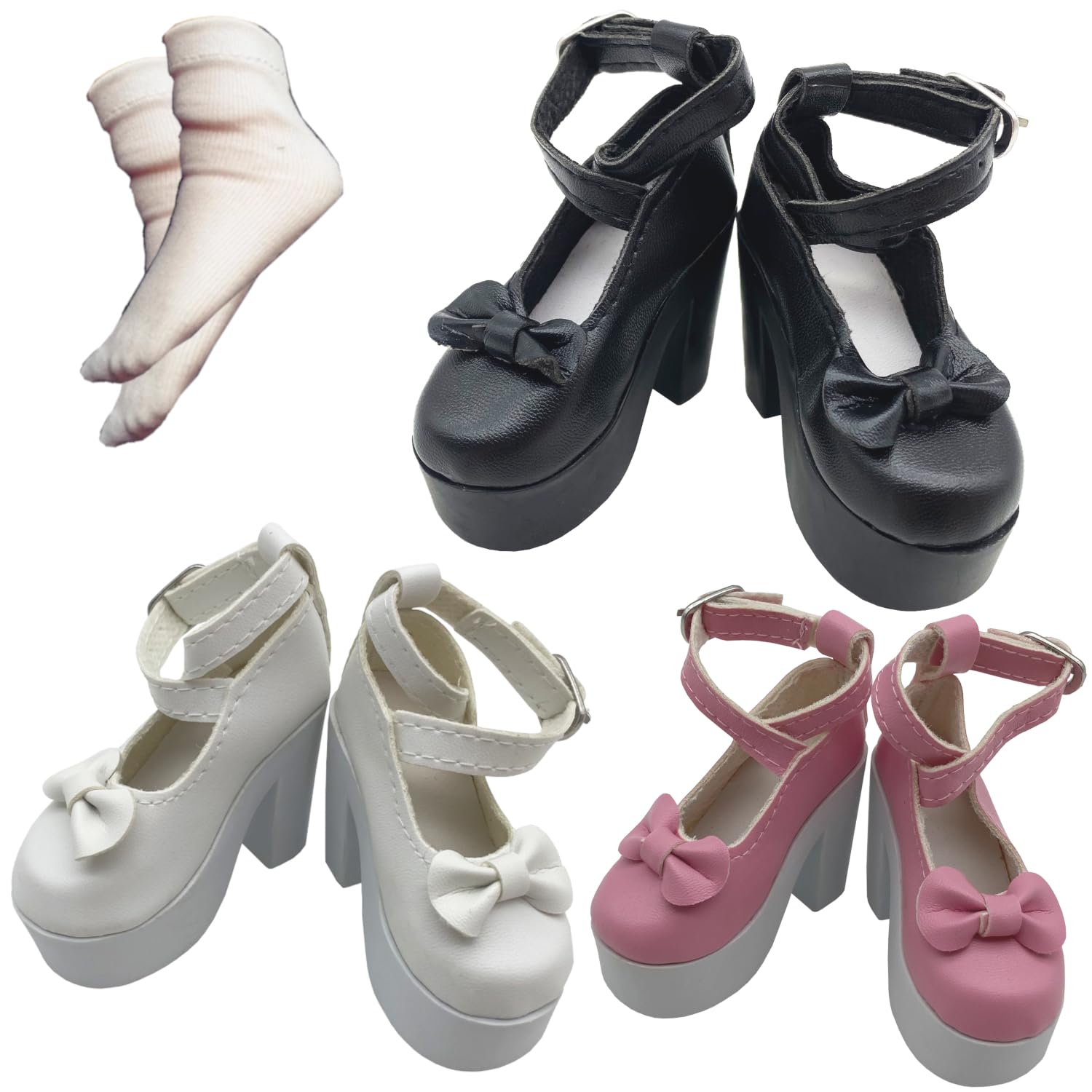 

OLYOLY Платформа для кукол Высокая Милая Кукла Миниатюрная Кукла Горничная Носки Включены Набор из [Набор 3] 1/3 Обувь, Туфли-лодочки, Каблуки, Одежда, Костюм, Одежда, Фигурка,