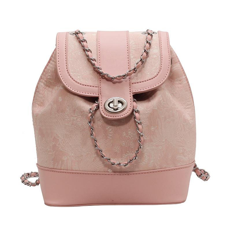 

Премиальная повседневная сумка-ведро женская новая универсальная цепочка рюкзак универсальный модный рюкзак розовый