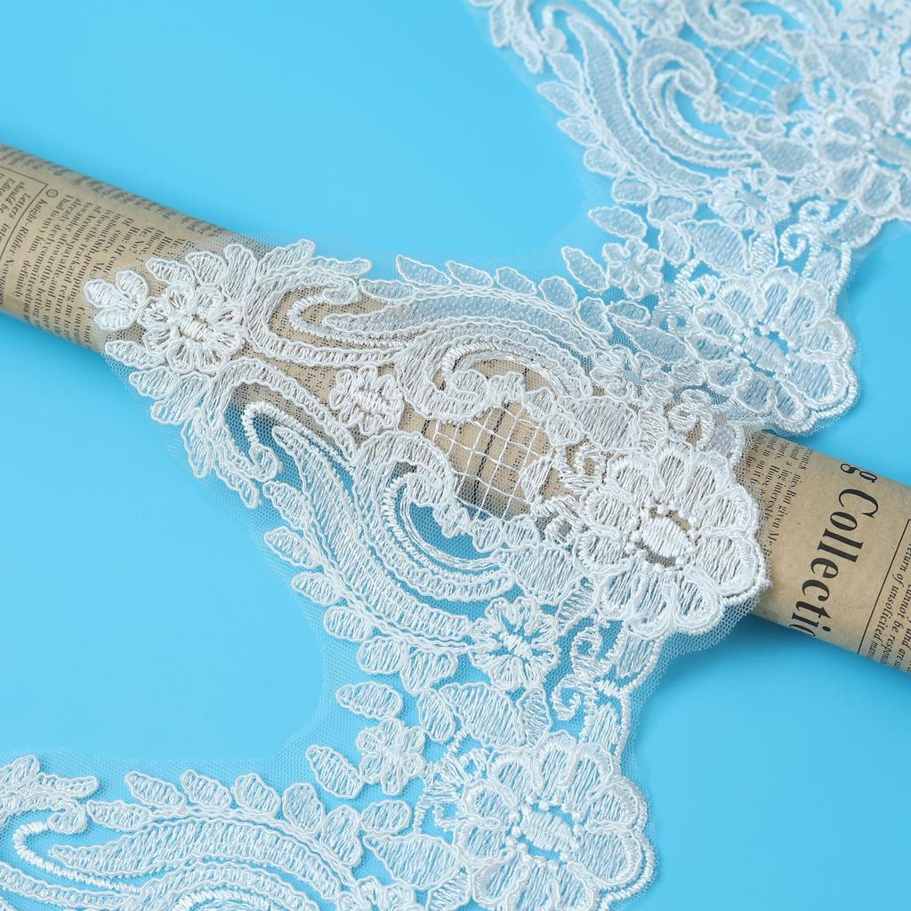 Car Bone Children'S Skirt Performance Clothes Embroidery Beige Wedding Lace, Veil Accessories Lace 18Cm