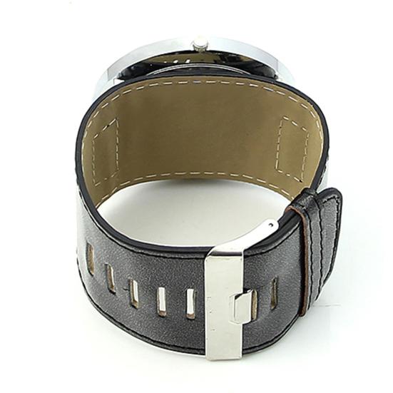 Men Women Luxury Sport Faux Leather Big Marker Analog Quartz Wrist Watch