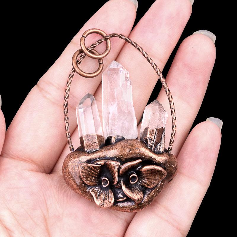 Natural Stone Irregular white crystal Pendants Antique Healing Crystal Quartz Necklace Charms For DIY Jewelry Making Healing 1pc