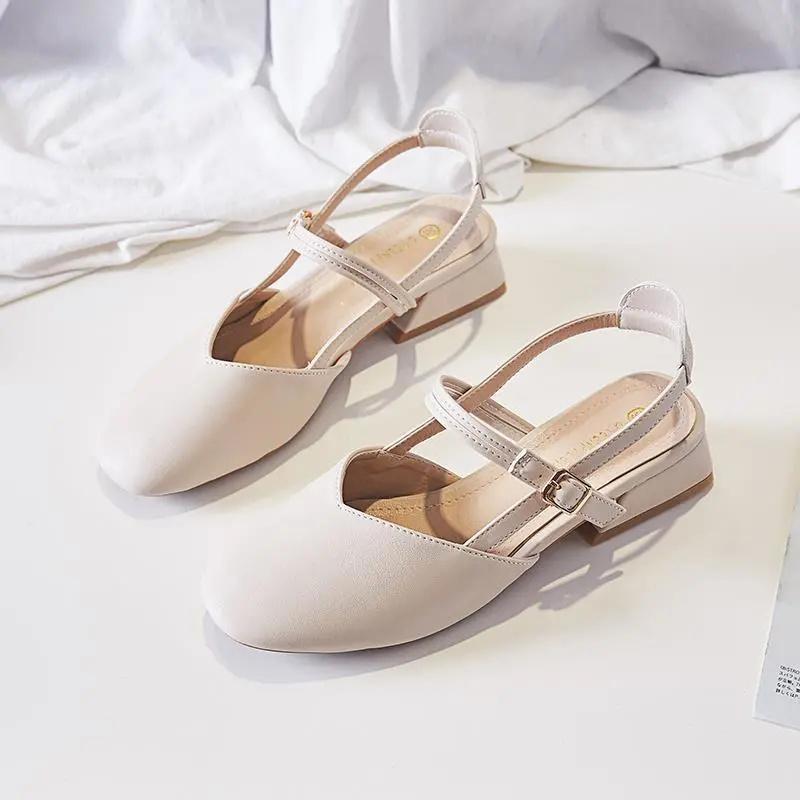 Scarpe da donna classiche con punta tonda e intagliate, tacco quadrato, da lady, casual, primavera/estate, antiscivolo, per ufficio e carriera ab282