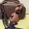 1Pcs Luggage Accessories Creative Croissant Keychain Leather Bread Shape Handbag Messenger Bag Underarm Bag Pendant
