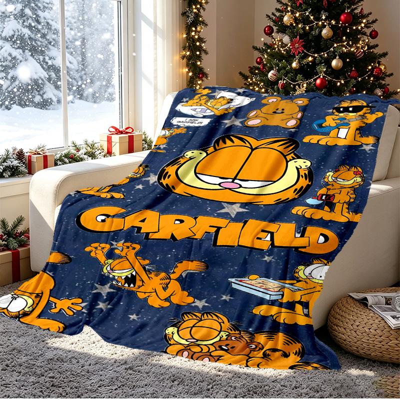 Garfield Pattern Blanket for Home Decoration, Bed, Sofa, Car Travel, Camping, Suitable for All Seasons, Birthday Christmas Gift