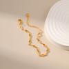 Womens Minimalist 18k Gold Plated Geometric Thin Chain Gold Bracelet