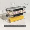 1/2Pcs Clear Airtight Noodle Storage Box With Snap Lock Lid Stackable Food Container For Pasta, Grains & Dry Goods